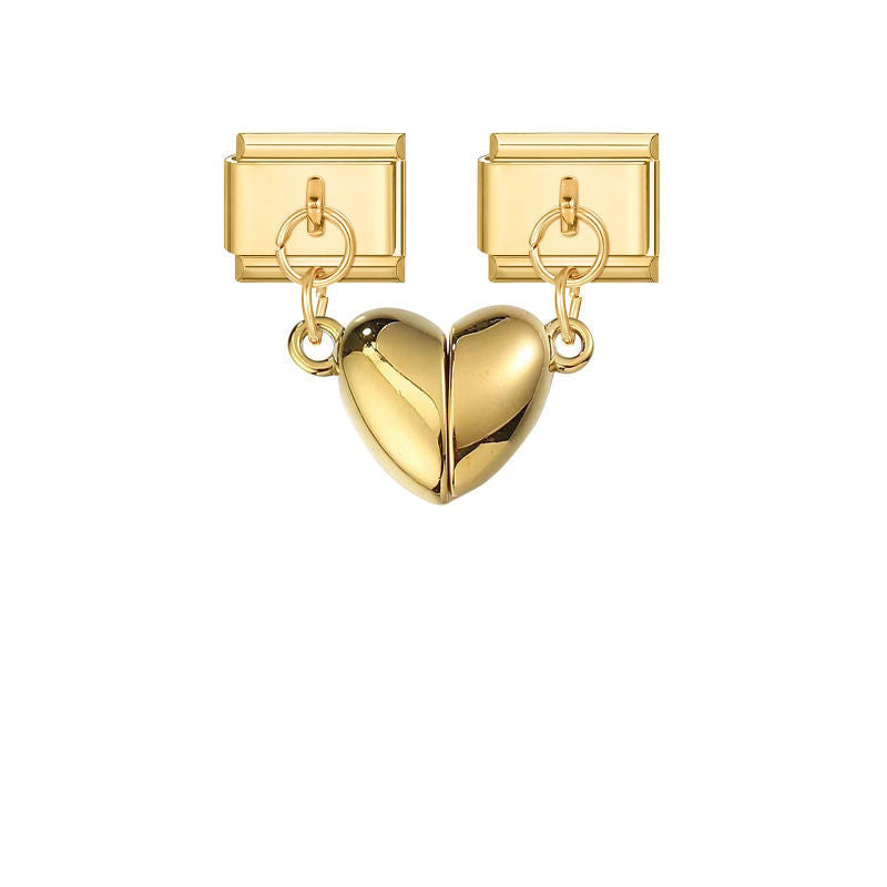 Heart Dangle Charm Link Pair