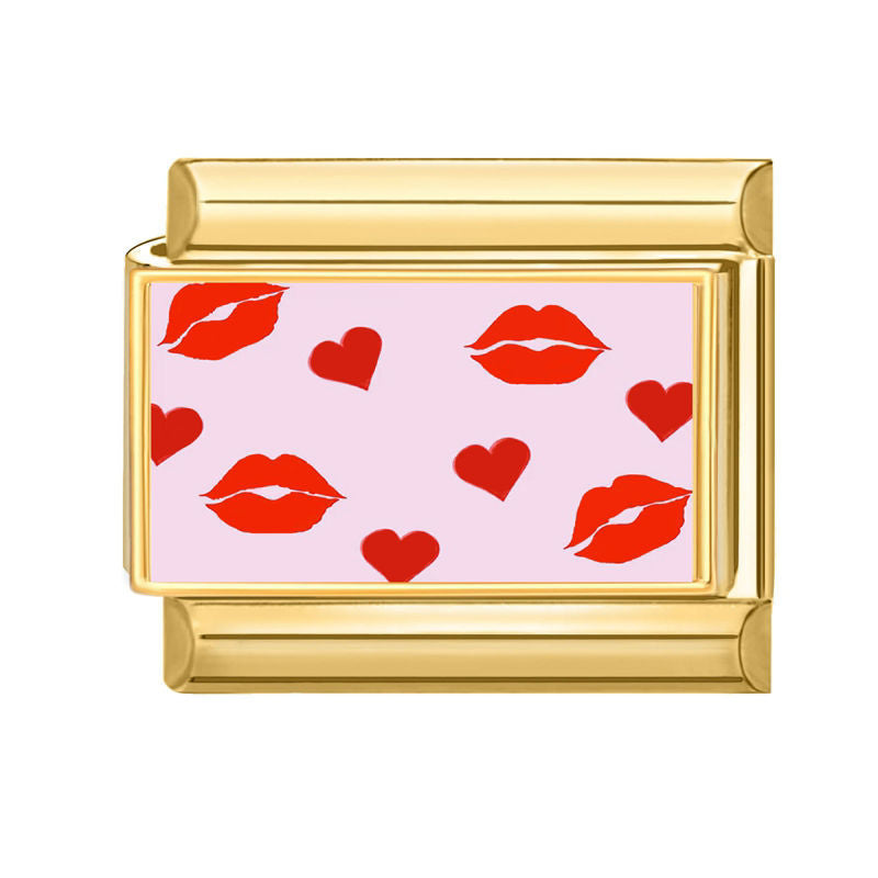 NEW! Heart Kisses Charm Link