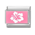 NEW! Pink Hibiscus Flower Charm Link