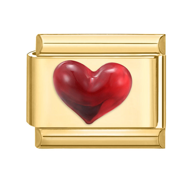NEW! Red Enamel Heart Charm Link