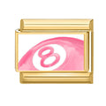 NEW! No. 8 Pool Ball Italian Charm Link