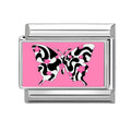 NEW! Pink Flower Butterfly Italian Charm Link