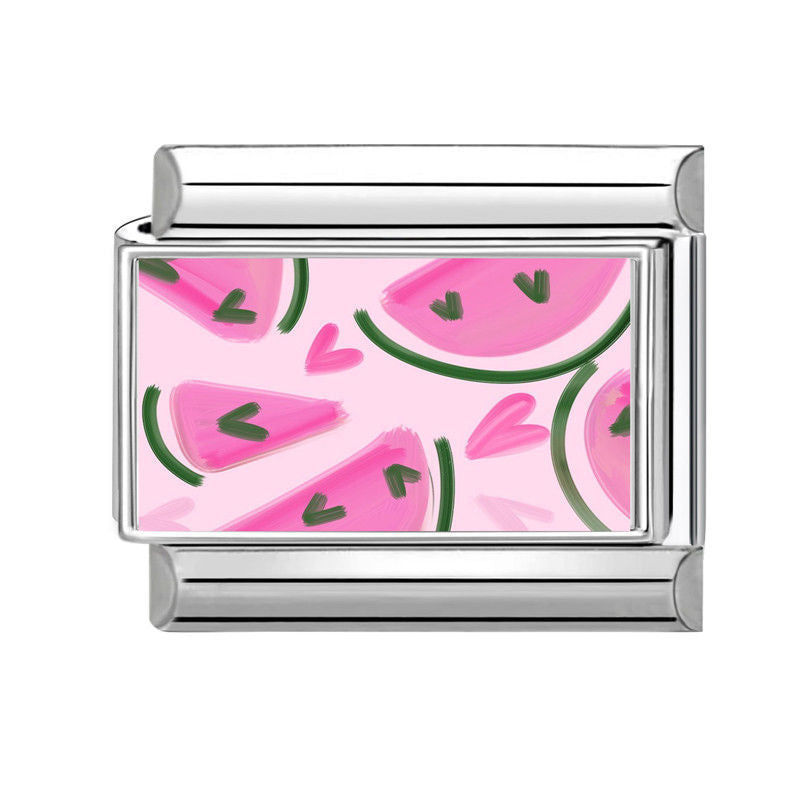 NEW! Pink Watermelon Italian Charm Link