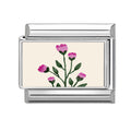 NEW! Pink Carnation Flower Italian Charm Link