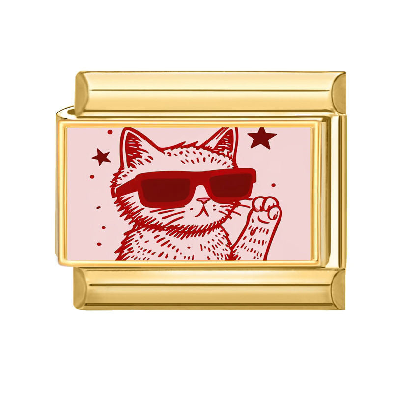 NEW! Red Cat Italian Charm Link