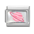 Pink Planet Italian Charm Link