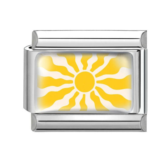 Yellow Sun Italian Charm Link