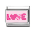 Pink Love Italian Charm Link
