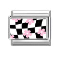 Checkered Flower Italian Charm Link
