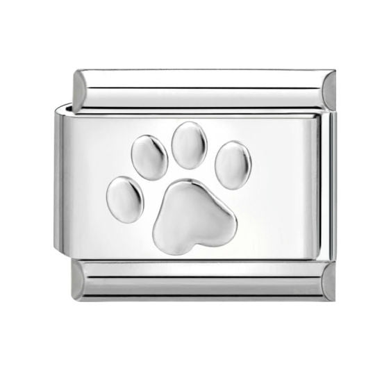 Paw Print Italian Charm Link