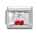 Red Cherry Bow Italian Charm Link