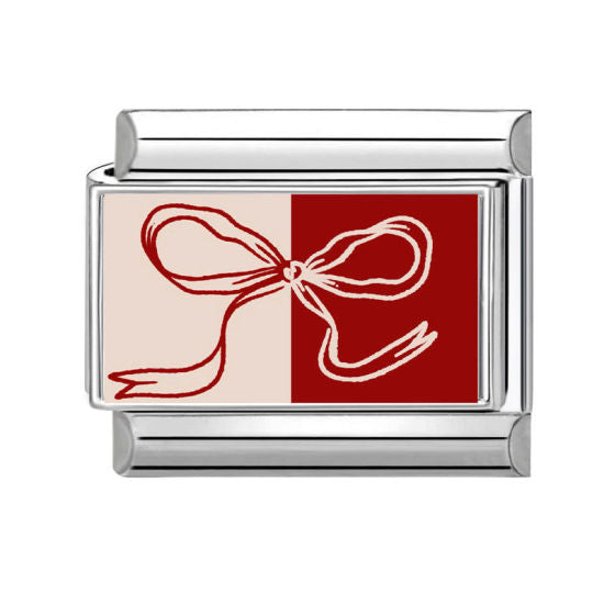 Red Bow Italian Charm Link