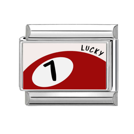 No. 7 Billiard Pool Ball Lucky Italian Charm Link
