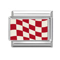 Red Grid Checker Italian Charm Link
