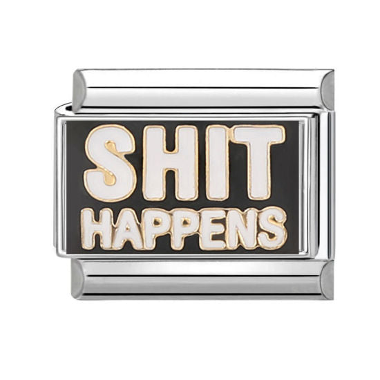 Shit Happens Italian Charm Link