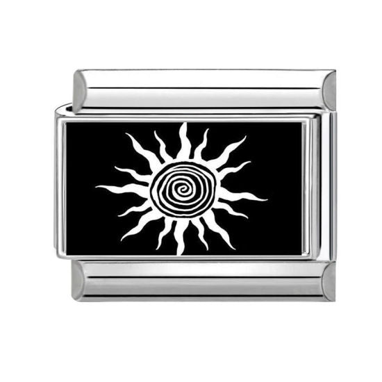 Black Sun Italian Charm Link