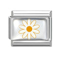 White Flower Italian Charm Link