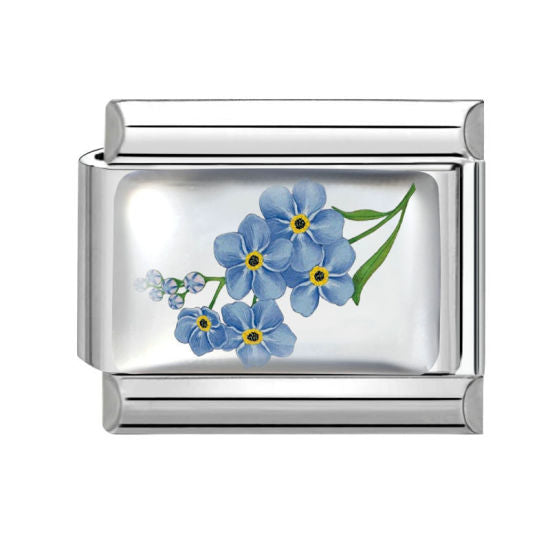 Multicolor Flower Italian Charm Link