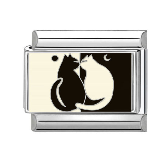 Beige Cat Italian Charm Link