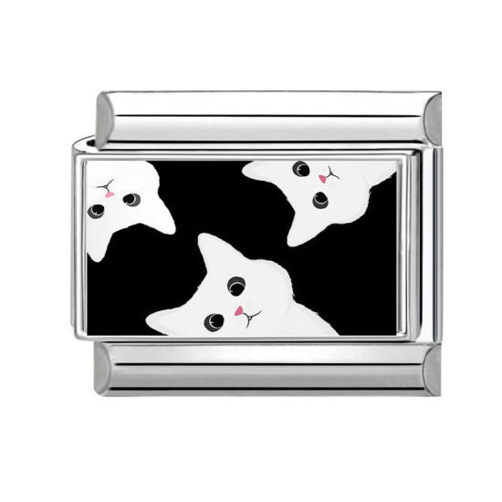 White Cats Italian Charm Link