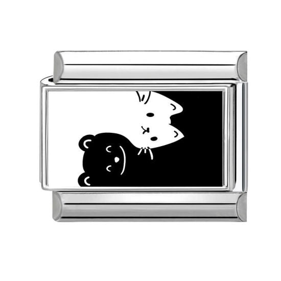 White Cat Italian Charm Link