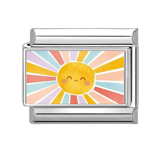 Pastel Sun Italian Charm Link