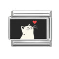 Black & White Cat Italian Charm Link