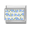 Blue Flowers Italian Charm Link
