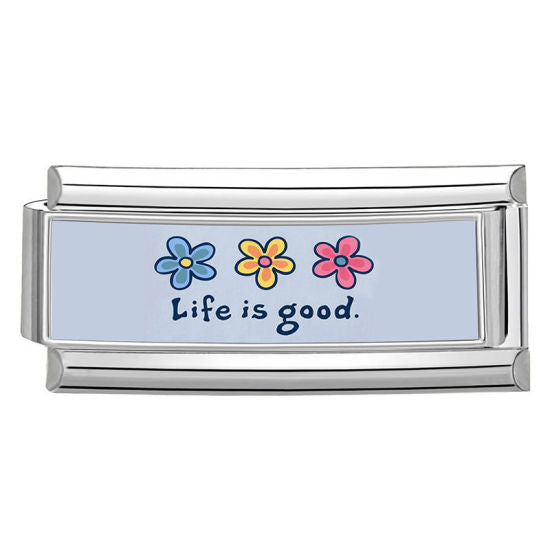Extended Flower Life Is Good Italian Charm Link