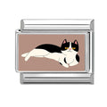White Black Cat Italian Charm Link