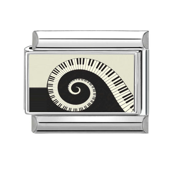 Piano Swirl Italian Charm Link