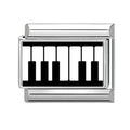 Black & White Piano Italian Charm Link