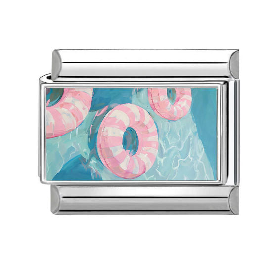 Pink Swim Floaty Italian Charm Link
