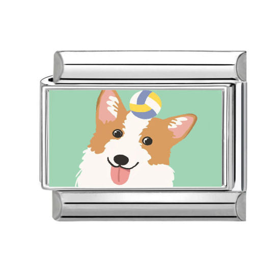Corgi Dog Italian Charm Link