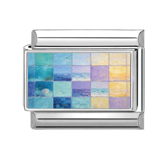 Multicolor Waves Italian Charm Link