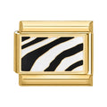 Black Zebra Stripe Italian Charm Link
