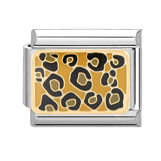 Multicolor Leopard Print Italian Charm Link