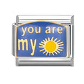 Blue You Are My Sunshine Italian Charm Link