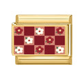 Red Flower Italian Charm Link