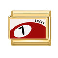 Lucky No.7 Pool Ball Italian Charm Link
