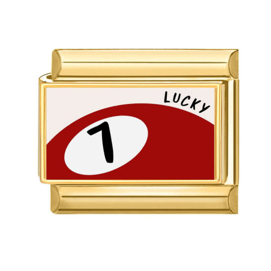 Lucky No.7 Pool Ball Italian Charm Link