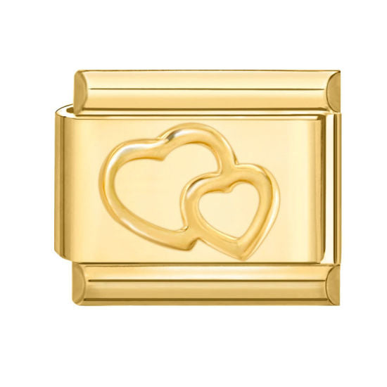 Gold Heart Italian Charm Link