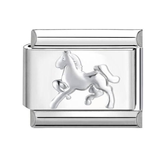 Silver Horse Italian Charm Link
