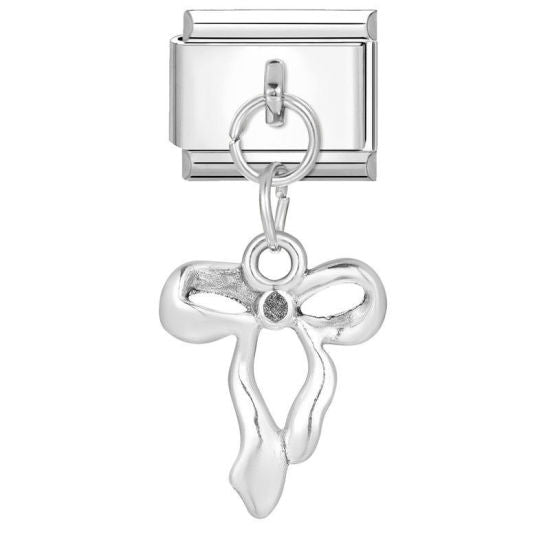 Silver Bowknot Italian Charm Link